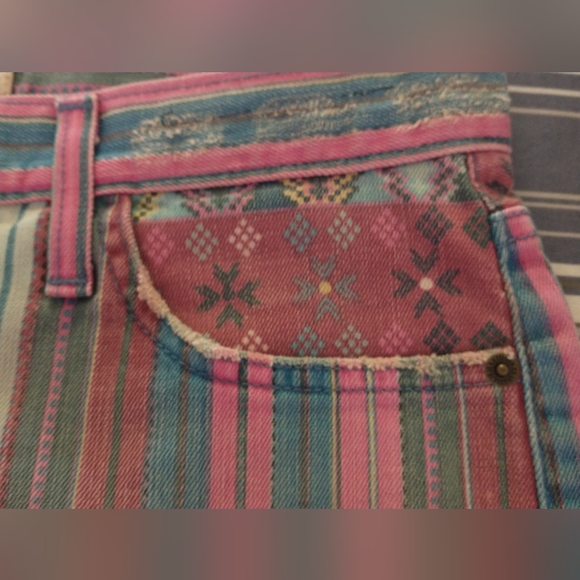 Sz 24/0 CURRENT ELLIOTT Gypsy Stripe Boyfriend Shorts - Picture 15 of 16